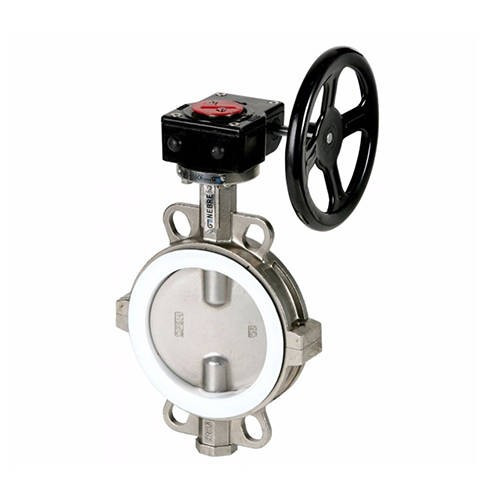 Затвор дисковый поворотный GENEBRE 2104 - Ду200 (PN10, Tmax 120°С, с редуктором)