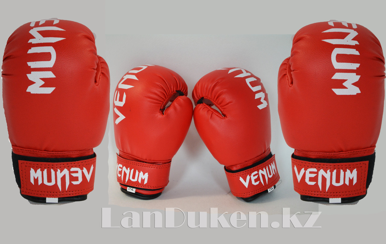 Детские перчатки для бокса Venum красные OZ-2 - фото 1 - id-p63352719