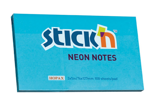 Клейкие листики STICK`N 76 х 127 мм, голубые, 100 листов