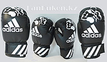 Детские перчатки для бокса OZ-2 черные с белой надписью