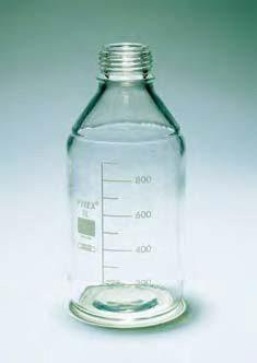 Бутыль для химреактивов под завинчивающуюся крышку d-45 мм, со шкалой (500 мл), пластиковое покрытие (Pyrex)