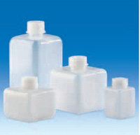 Бутыль узкогорлая полиэтиленовая, квадратная, V-100 мл, винт.крышка (PE-HD) (VITLAB)