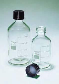 Бутыль для химреактивов с пластмассовой завинчивающейся крышкой d-25 мм, со шкалой (100 мл) (Pyrex)