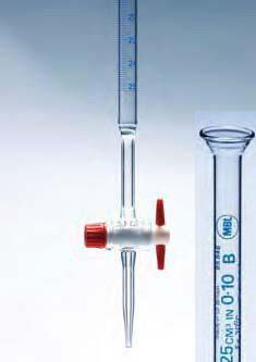 Бюретка с краном 25 мл, цен.дел.0,1, кран из PTFE, класс В (MBL)