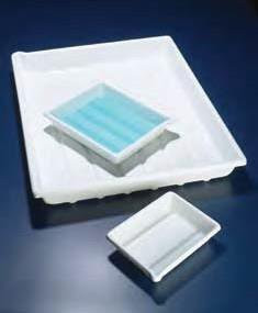 Лоток пластиковый, глубокий, белый, 260х200х65 мм (PVC) (Azlon)