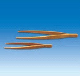 Пинцет пластиковый с закругленными концами, L-115 мм, желтый (POM) (VITLAB)