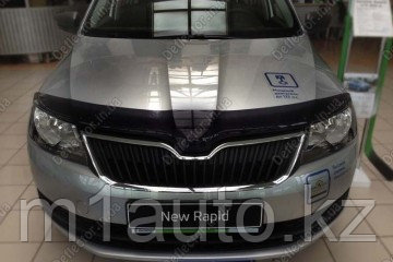 Мухобойка (дефлектор капота) на Skoda Rapid/Шкода Рапид 2012- - фото 1 - id-p4759545