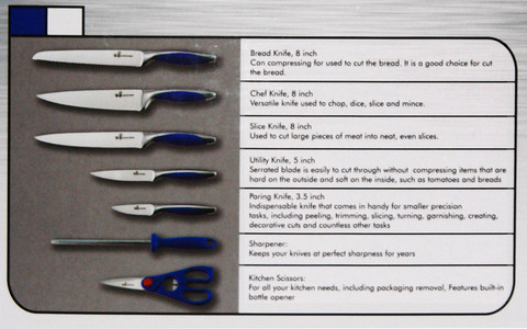 Набор стальных ножей с литыми рукоятями на подставке HATCHEN {8 предметов} (Салатовый) - фото 8 - id-p4760382