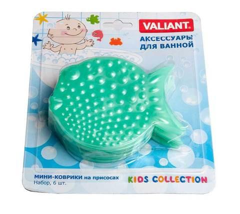 Набор мини-ковриков для ванной комнаты Valiant [6 шт.] (Рыбка) - фото 5 - id-p4761341