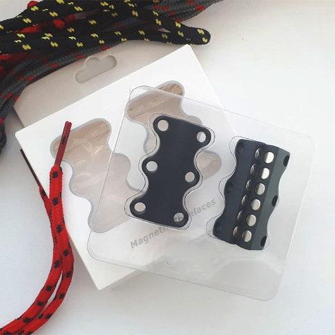 Умные магниты для шнурков Magnetic Shoelaces (Черный / Для детей)