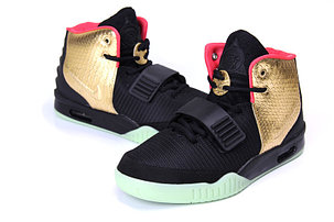 Кроссовки Nike Air Yeezy 2 (Kanye West) черные с золотом, фото 2