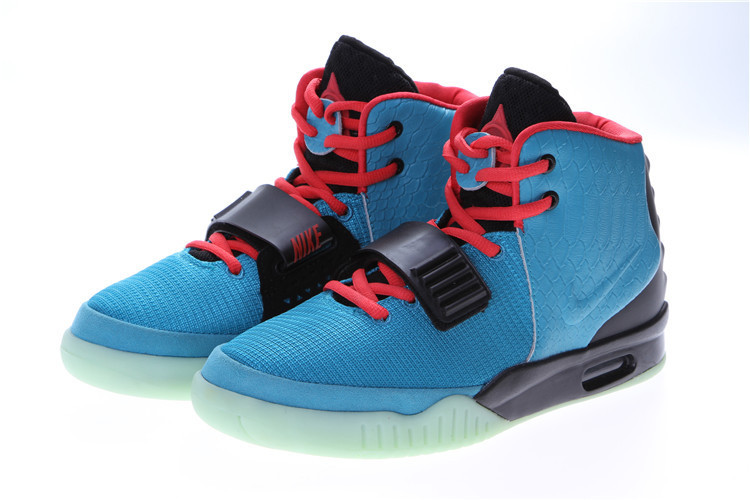 Кроссовки Nike Air Yeezy 2 (Kanye West) синие с черным - фото 1 - id-p4766397