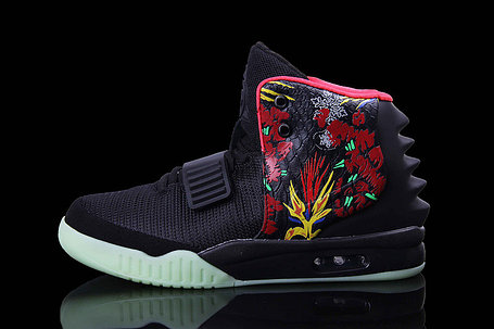 Nike Air Yeezy 2 (Kanye West) рисунок черные, фото 2