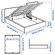 Кровать с подъемным механизмом МАЛЬМ 180х200 дубовый шпон, беленый ИКЕА, IKEA, фото 2