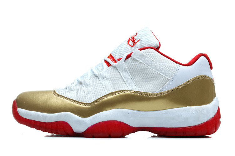  Nike Air Jordan 11 low Concord баскетбольные кроссовки белый с золотом