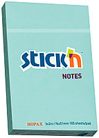Клейкие листки STICK`N 51 х 76 мм  голубые, 100 листов