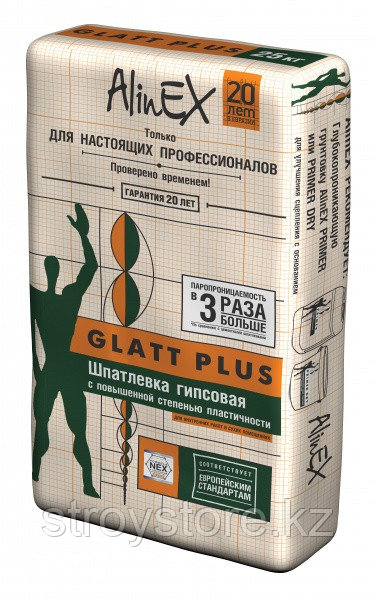 Шпатлевка AlinEX GLATT PLUS, гипсовая, 25 кг