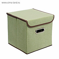 Короб для хранения с крышкой 25×25×25 см "Офис", цвет зелёный