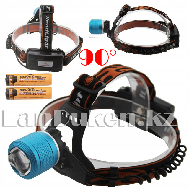 Светодиодный налобный фонарь Headlight 4 режима, Zoom (зарядка от сети ...