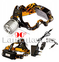 Светодиодный налобный фонарь Led Headlight 4 режима, Zoom (зарядка от сети и прикуривателя) серебристый F33-2