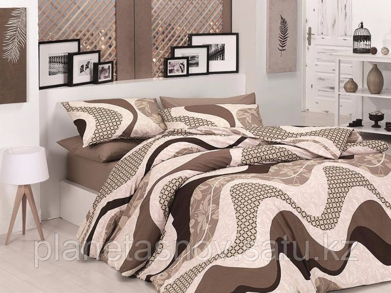 Постельное белье Wave Kahve, ранфорс - фото 1 - id-p63472627