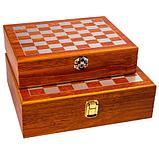 Подарочный набор: шахматы, фляжка, рюмки «Великий комбинатор» в деревянном кейсе (с двумя рюмками), фото 3