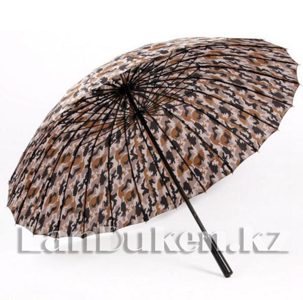 Зонт трость камуфляжный 24 спицы (коричневый) - фото 4 - id-p63488344