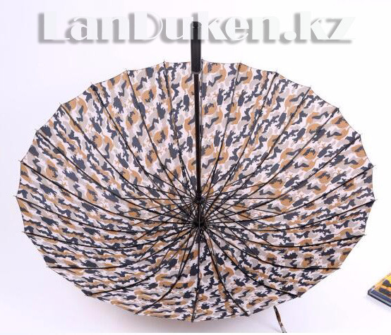 Зонт трость камуфляжный 24 спицы (коричневый) - фото 3 - id-p63488344