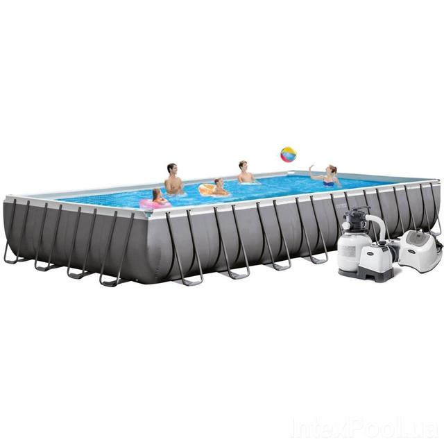 Прямоугольный каркасный бассейн, Ultra Frame Pool, Intex 26378NP, 26378,  размер 975х488х132 см: продажа, цена в Алматы. Каркасные бассейны от  "ILKAM" - 90939002
