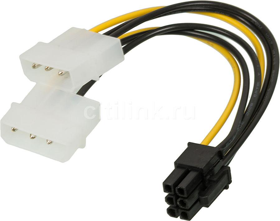 Переходник Molex4-6pin Molex 4 pin (old power) x 2 шт. на 6 pin Video Card Power (0.20 м)