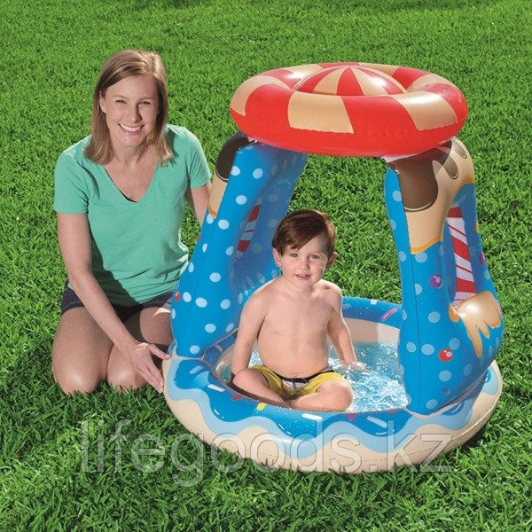 Детский надувной бассейн "Конфет" с надувным навесом 91х89 см , Bestway 52270 - фото 1 - id-p63519533
