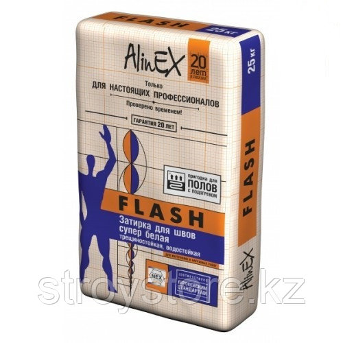 Затирка для швов AlinEX FLASH, для керамической плитки, 25 кг