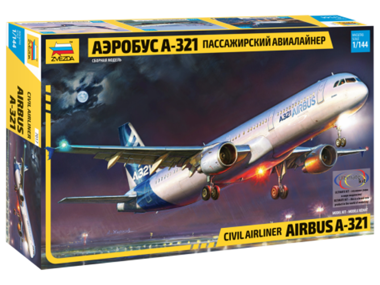 Пассажирский авиалайнер Аэробус А-321, сборная модель, 1\144