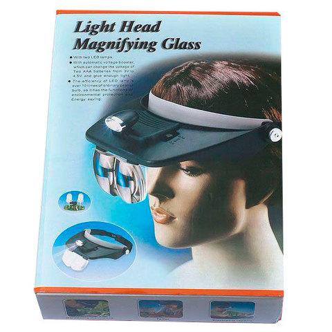 Бинокулярные очки-лупа с комплектом линз и фонариком Light Head Magnifying Glass - фото 4 - id-p63522254
