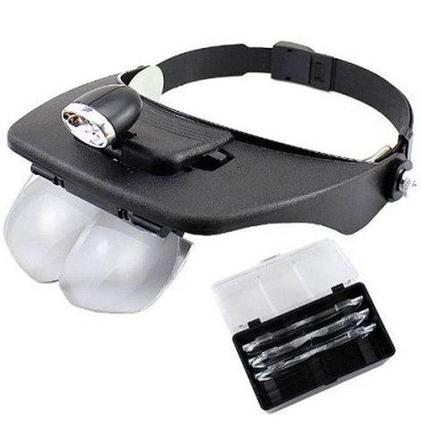 Бинокулярные очки-лупа с комплектом линз и фонариком Light Head Magnifying Glass, фото 2