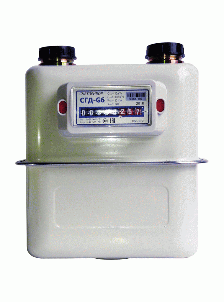Газовый счетчик объемный диафрагменный Счетприбор СГД G6 ТК левый