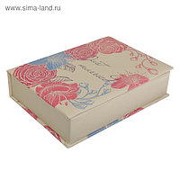 Шкатулка кожзам для украшений книга "Нарисованные цветы" 6х24,5х17,5 см