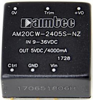 AM20CW-2412SZ, DC/DC преобразователь, 20 Вт; вход 9-36 В; выход 12 В/1670 мА