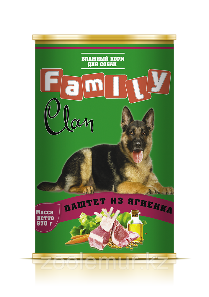 Clan Family консервы для собак (паштет из ягнёнка) 970 гр.