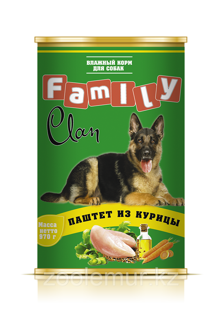Clan Family консервы для собак (паштет из курицы) 970 гр.