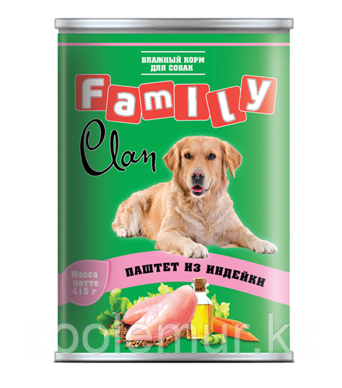 Clan Family консервы для собак (паштет из индейки) 340 гр.