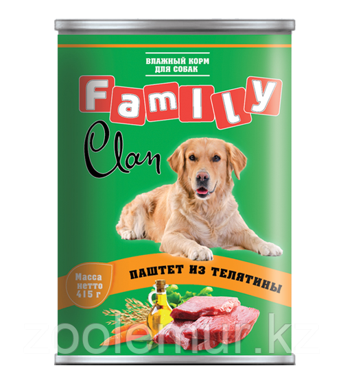 Clan Family консервы для собак (паштет из телятины) 415 гр.