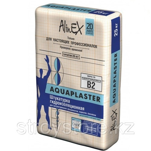 Гидроизоляционная штукатурка AlinEX AQUAPLASTER, 25кг