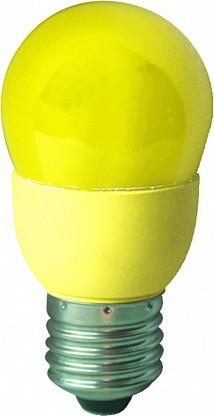 Лампа КЛЛ энергосберегающая 9Вт E27 Globe Color Yellow желтый шар 91х46 /K7CY09ECB/ ECOLA