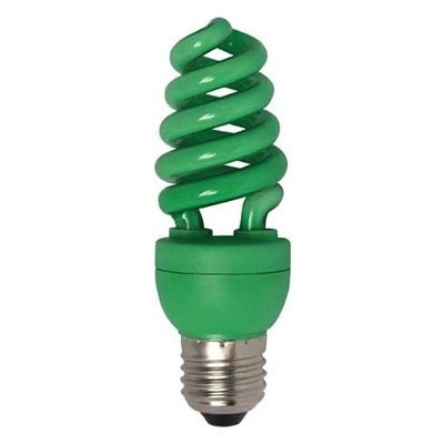Лампа КЛЛ энергосберегающая 20Вт E27 Spiral Color Green спираль зеленая 148х60 /Z7CG20ECB/ ECOLA