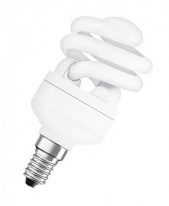 Лампа КЛЛ энергосберегающая 12Вт Е14 DSST MCTW 12W/827 2700К спираль, теплый свет 97х48 4052899917712 OSRAM