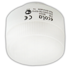 Лампа КЛЛ энергосберегающая 7 Вт GX40 2700K плоская белая, теплый свет 40х50 /T4PW07ECD/ ECOLA