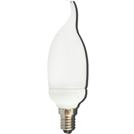 Лампа КЛЛ энергосберегающая 9Вт Е14 DEA/F 4000K candle,свеча на ветру,холодный 135х38 /C4KV09ECD/ ECOLA