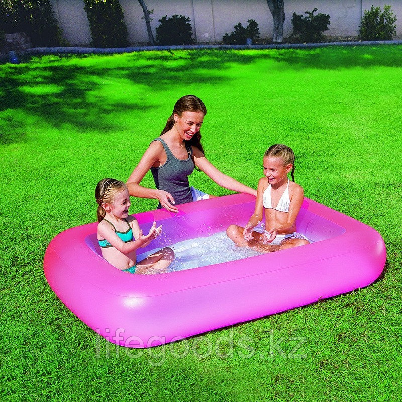 Детский надувной бассейн "Аквабэйби" (розовый)165х104х25см, Bestway 51115